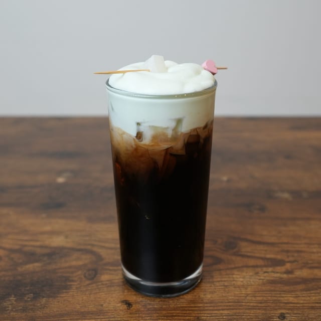 Thai Iced Coffee + Pandan Cloud.